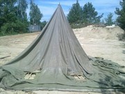 палатки брезентовые, тенты, навесы для отдыха и туризма